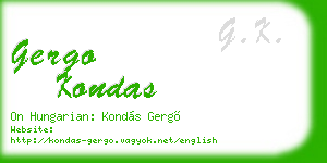 gergo kondas business card